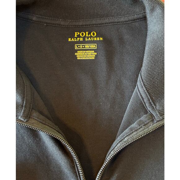Polo Ralph‎ Lauren Black Full Zip Interlock Track Warm Up Jacket Mens Size Large - Picture 3 of 7